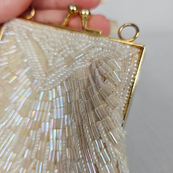 Beaded Seashell Design Vintage Clutch Purse - Picture 9 of 13